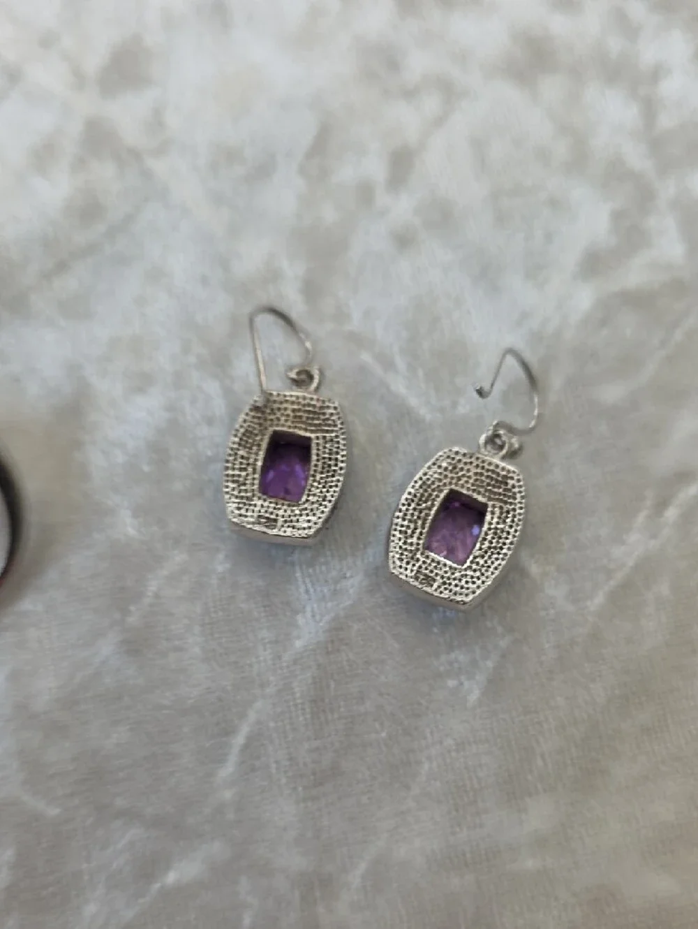Vintage Havana Hallmark SS Purple & Turquoise Inlay Earrings & Ring Set - Picture 11 of 13